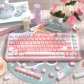 Pink Mist Glacier 104+34 / 54 SCA Profile Keycap Set Cherry MX PBT Dye-subbed for Mechanical Gaming Keyboard